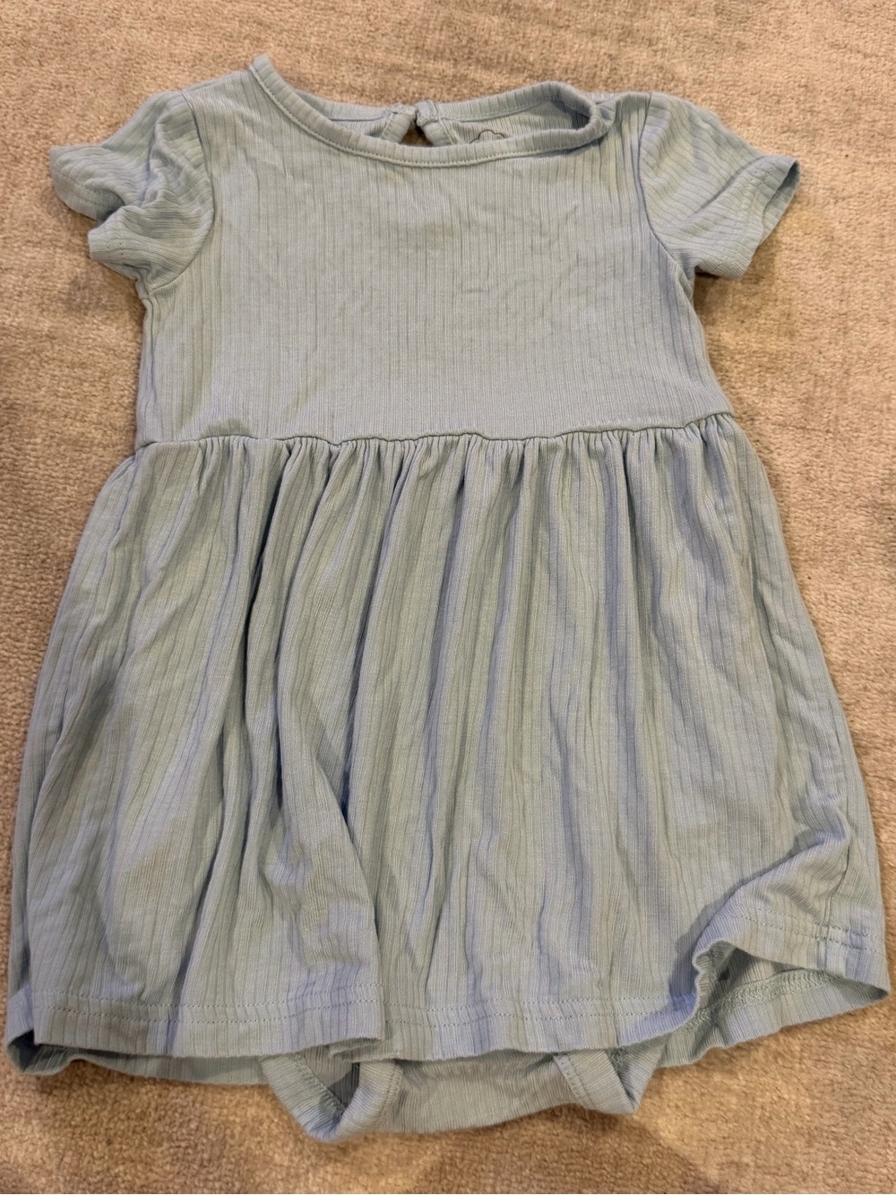 Carter's Light Blue Ribbed Short Sleeve Dress